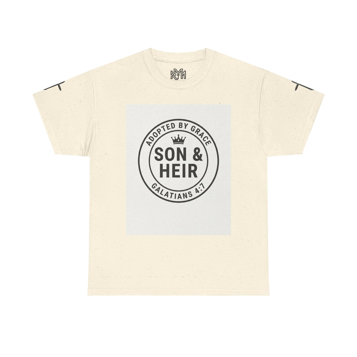 Christian Son & Heir T-Shirt — 'Adopted by Grace' Faith Tee with Jesus Prayer Design