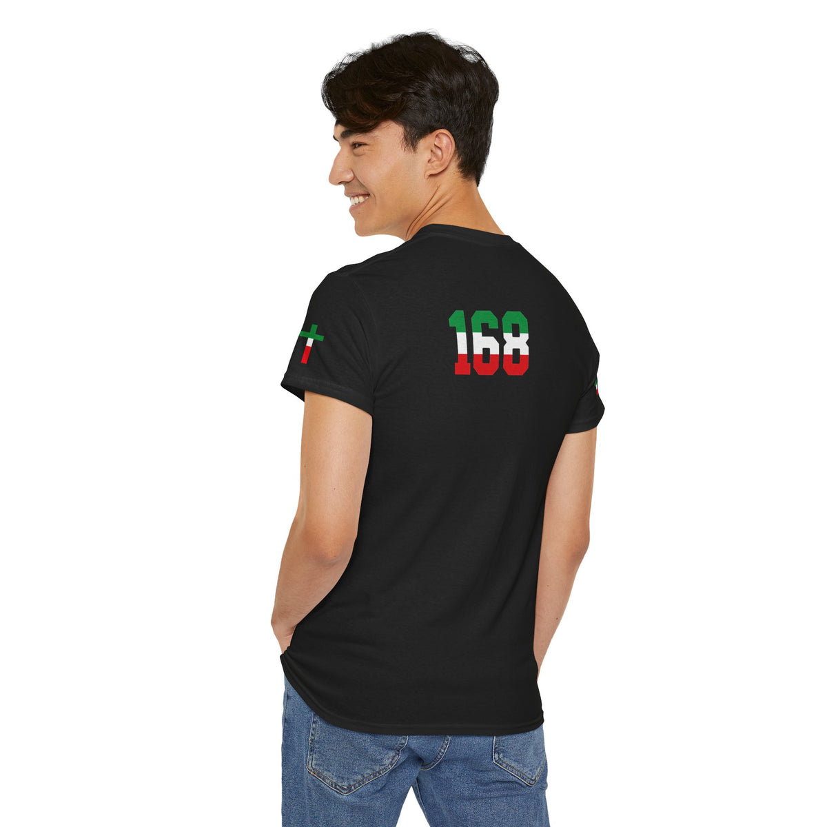 MINAB - Flag Graphic Tee — '168' Back Number Casual T‑Shirt