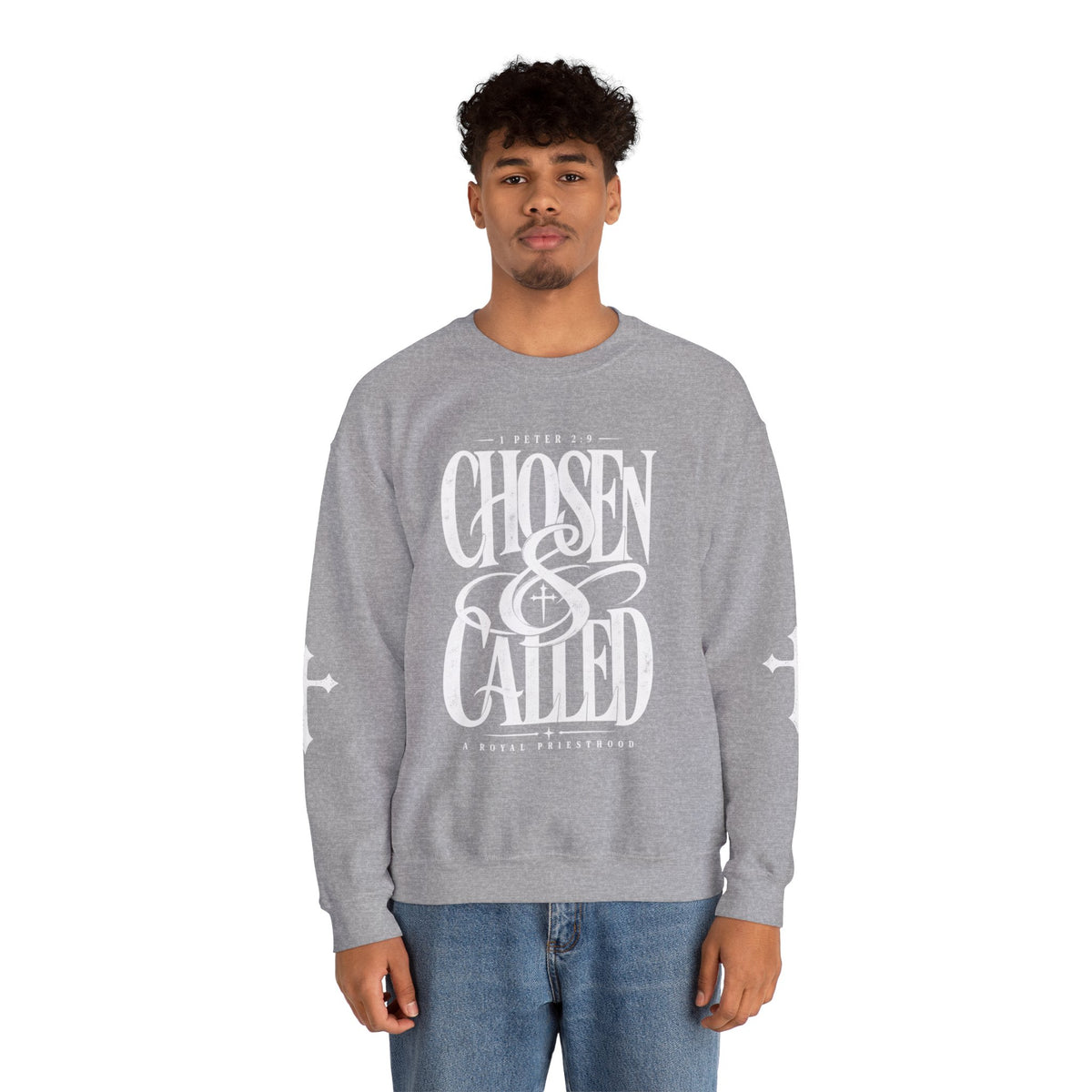 Chosen & Called Crewneck Sweatshirt — Christian Faith Apparel, 'A Royal Priesthood' Gospel Pullover