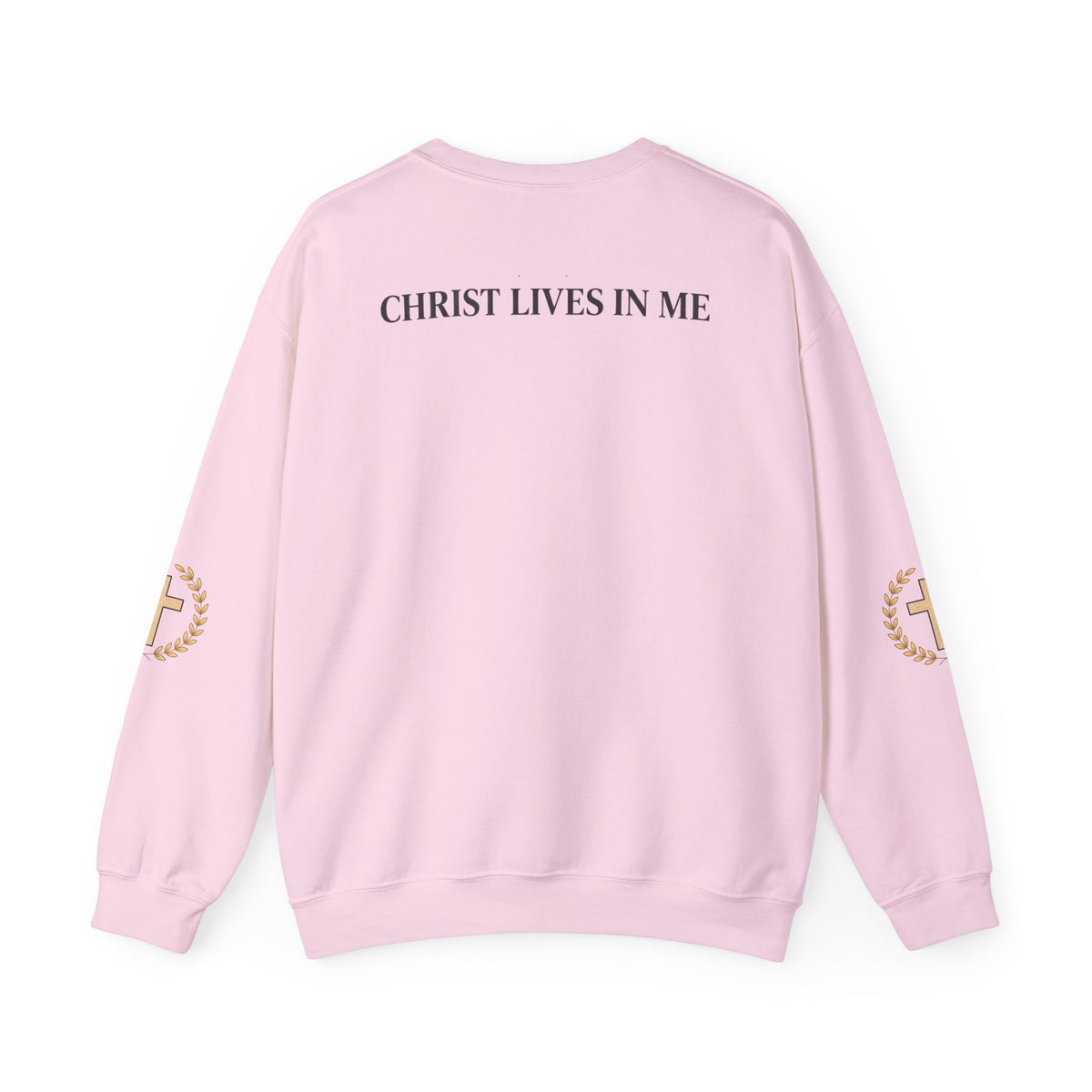 Christian Cross Crewneck Sweatshirt – "Christ Lives in Me" Religious Pullover