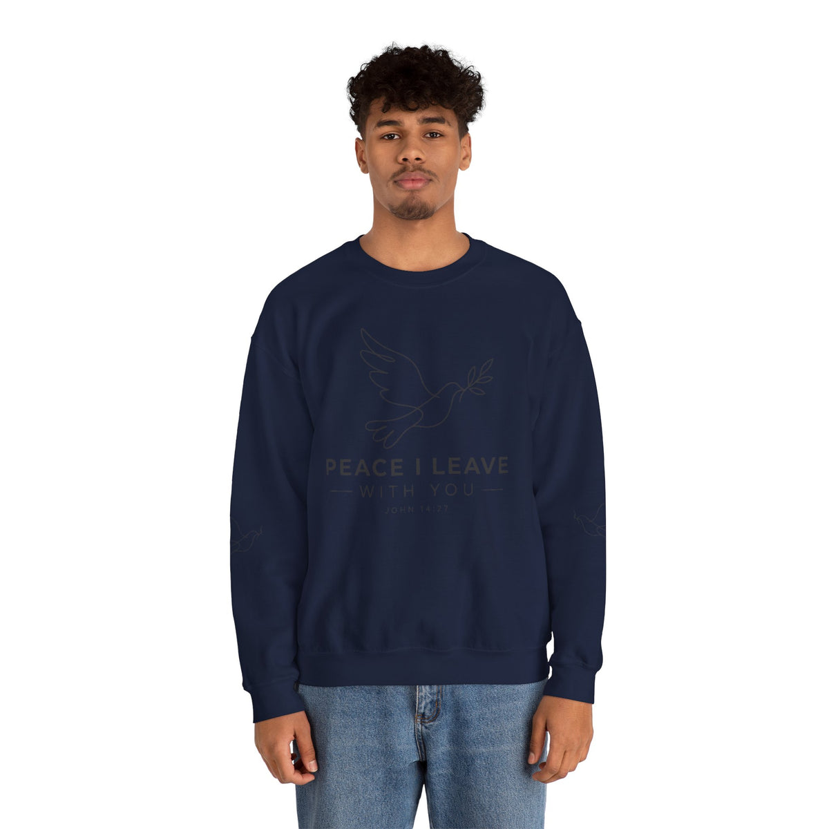 Peace I Leave Crewneck Sweatshirt — Dove & John 14:27 Inspirational Sweatshirt