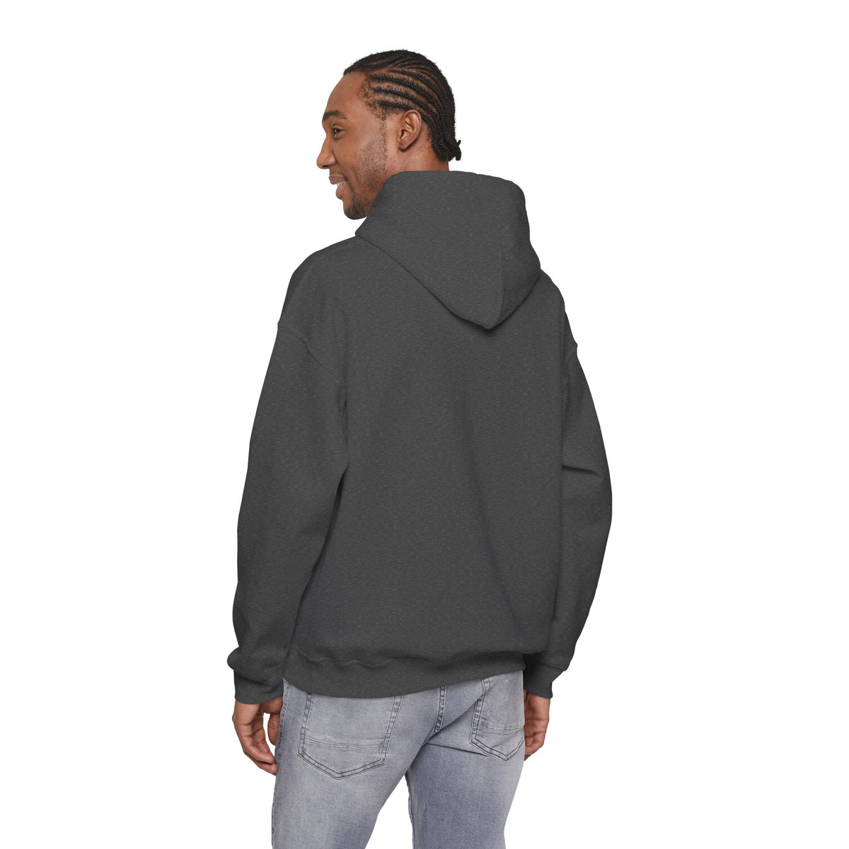 Christian Cross Hoodie - "He Renewed Me" Word Cloud Faith Sweatshirt