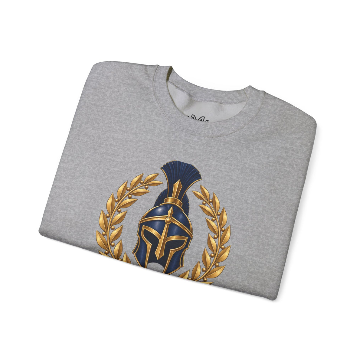 Crewneck Sweatshirt — "Be Strong and Take Heart" Psalm 31:24 Spartan Helmet Design