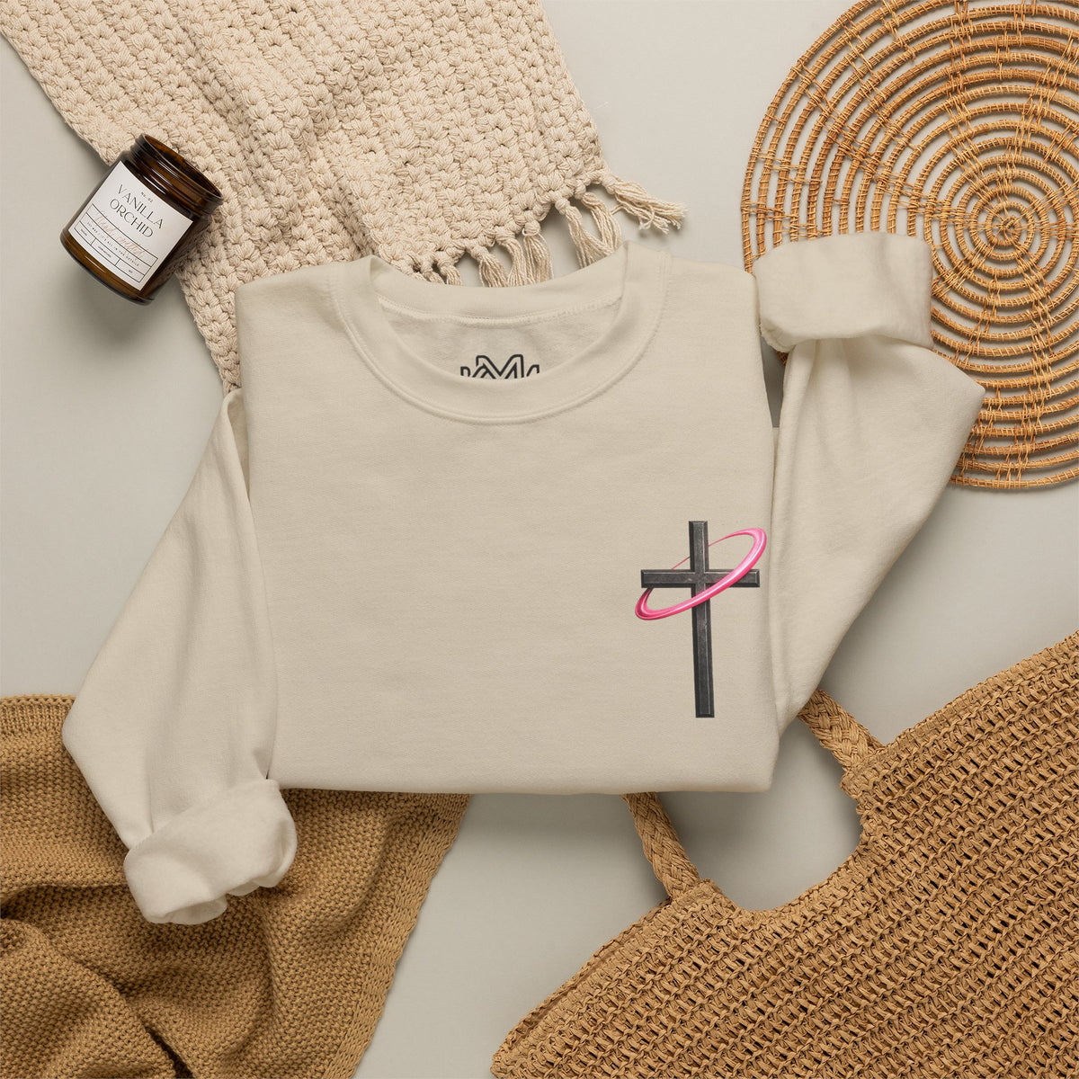 Christian Crewneck Sweatshirt — “With God All Things Are Possible” Inspirational Pullover