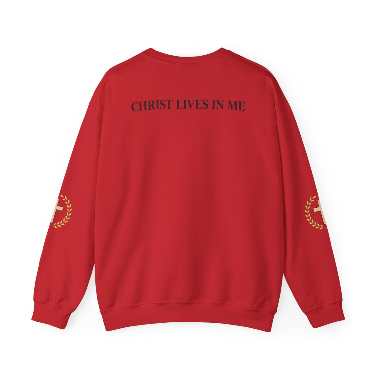 Christian Cross Crewneck Sweatshirt – "Christ Lives in Me" Religious Pullover