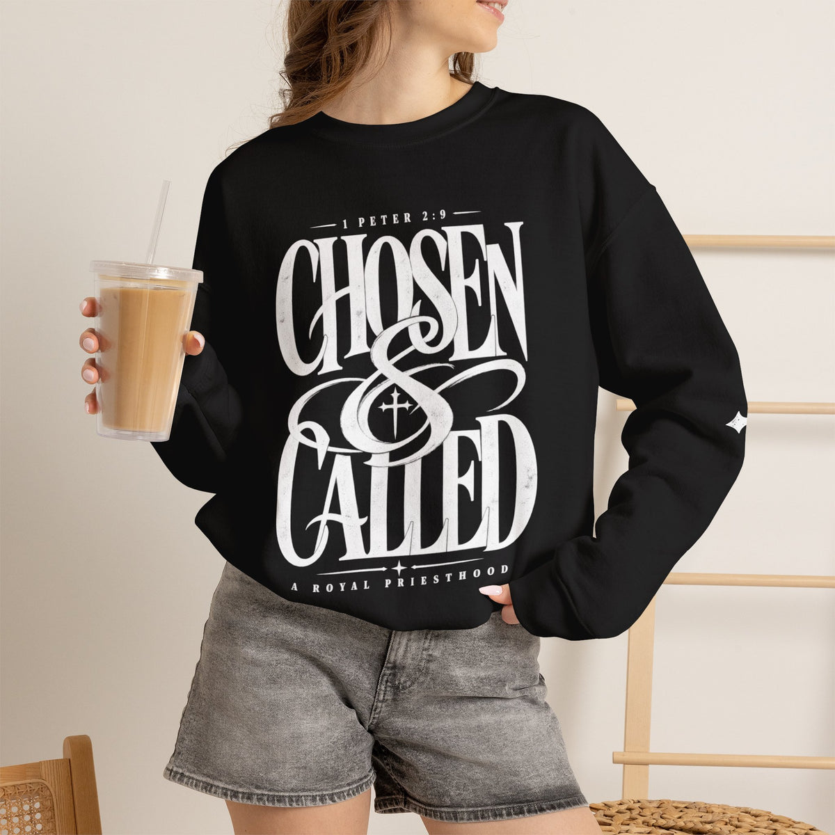 Chosen & Called Crewneck Sweatshirt — Christian Faith Apparel, 'A Royal Priesthood' Gospel Pullover