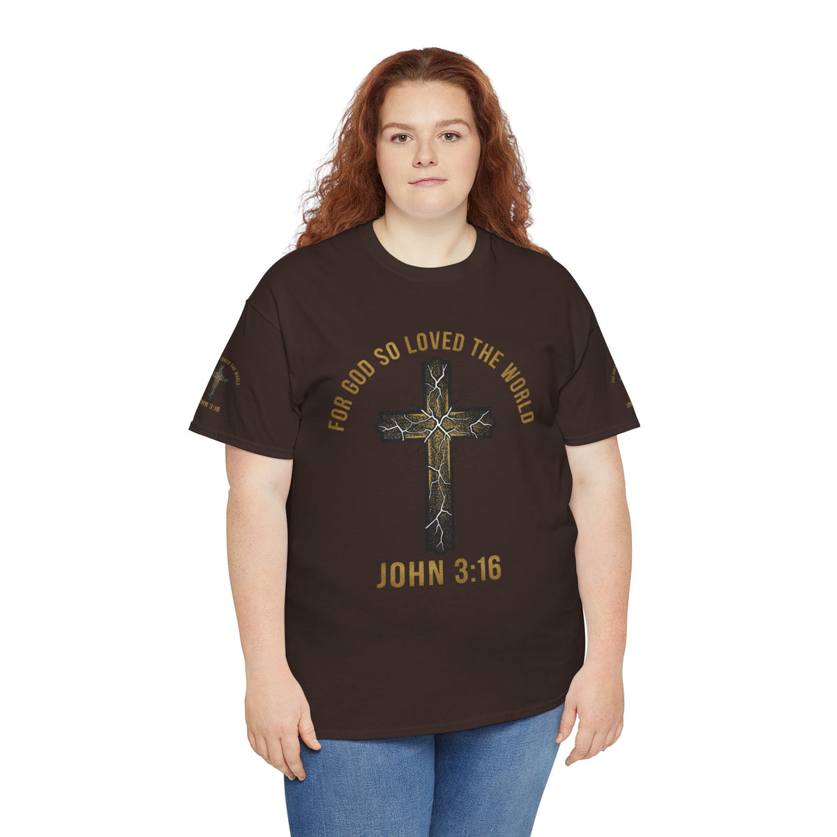 John 3:16 Cross T-Shirt — "For God So Loved the World" Christian Tee