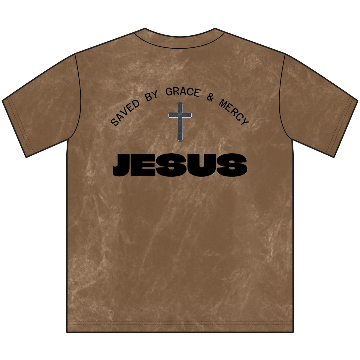 Vintage Jesus Crewneck Tee — Saved by Grace & Mercy Christian T‑Shirt