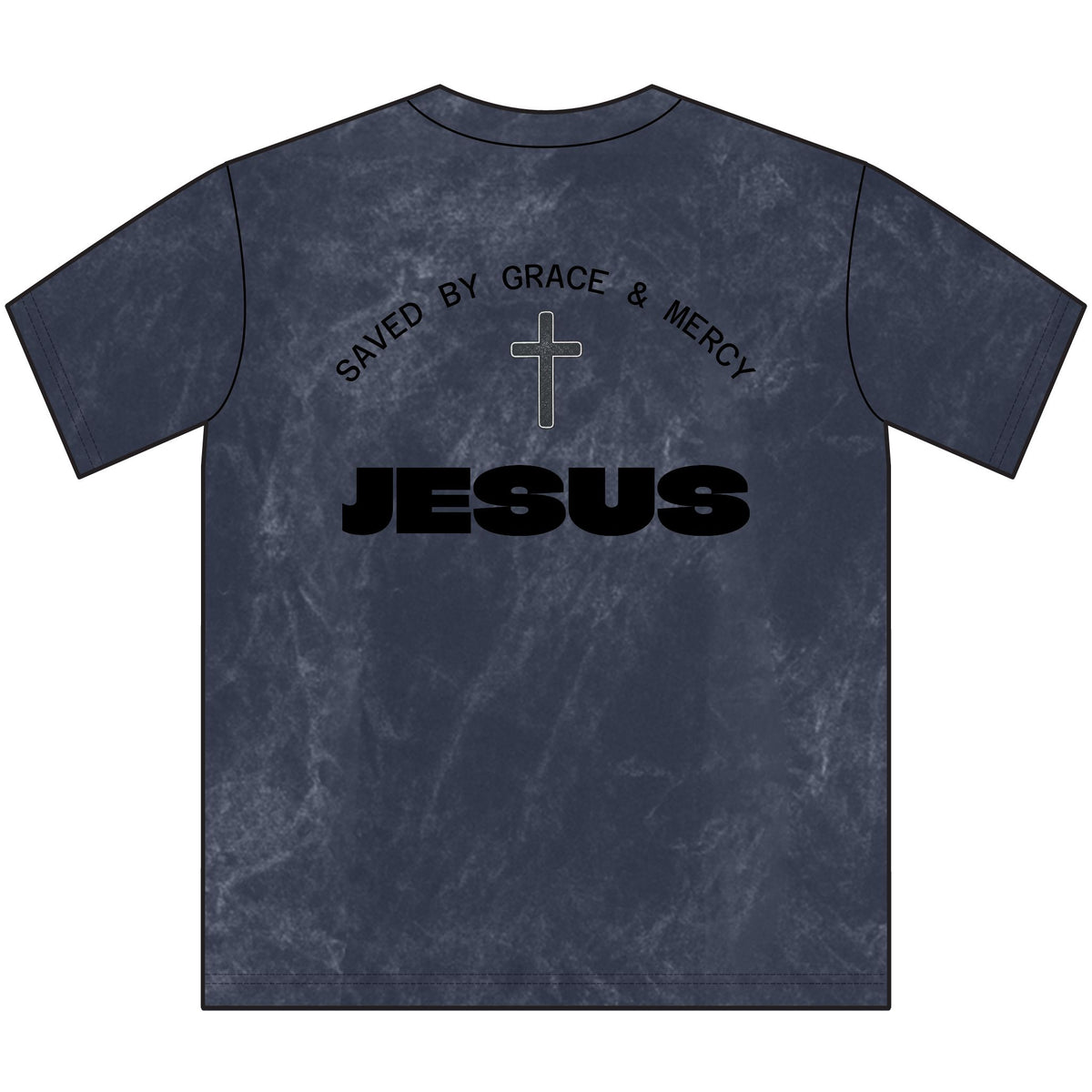 Vintage Jesus Crewneck Tee — Saved by Grace & Mercy Christian T‑Shirt