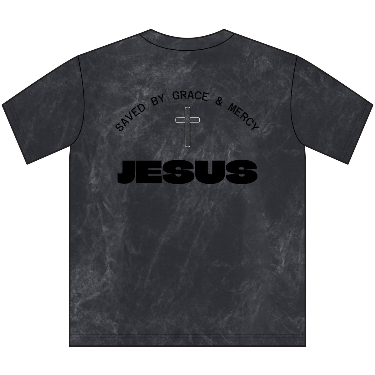 Vintage Jesus Crewneck Tee — Saved by Grace & Mercy Christian T‑Shirt