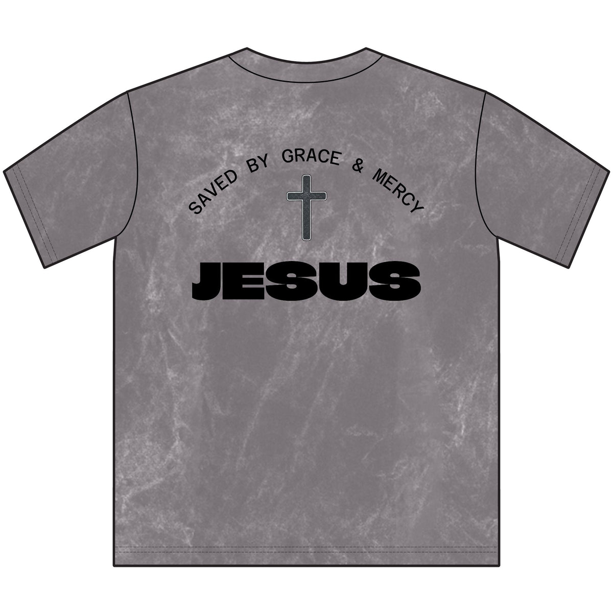 Vintage Jesus Crewneck Tee — Saved by Grace & Mercy Christian T‑Shirt