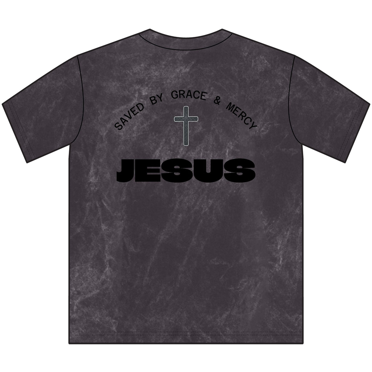 Vintage Jesus Crewneck Tee — Saved by Grace & Mercy Christian T‑Shirt