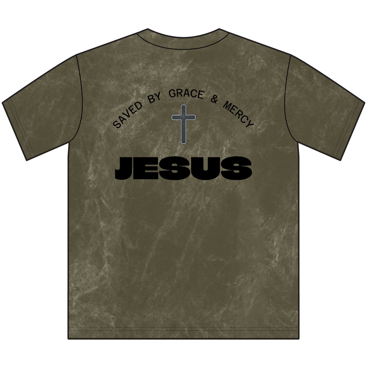 Vintage Jesus Crewneck Tee — Saved by Grace & Mercy Christian T‑Shirt