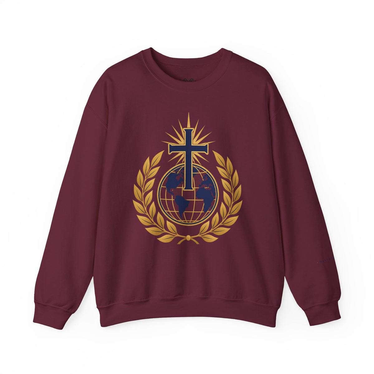 Great Commission Crewneck Sweatshirt — Christian Cross Globe Design