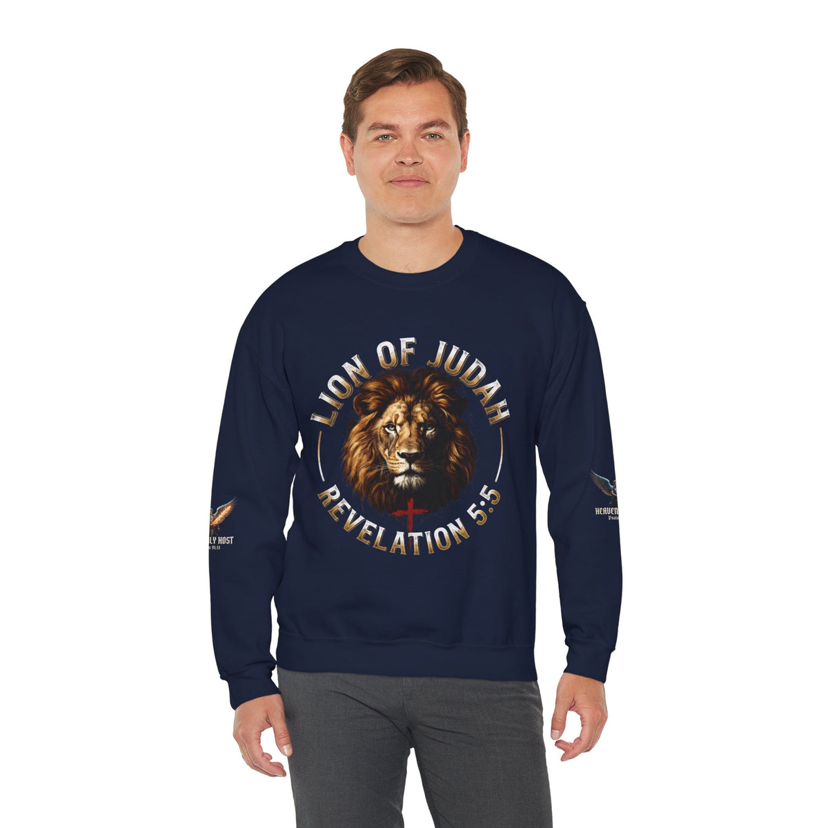Lion of Judah Sweatshirt – "Revelation 5:5" Christian Crewneck