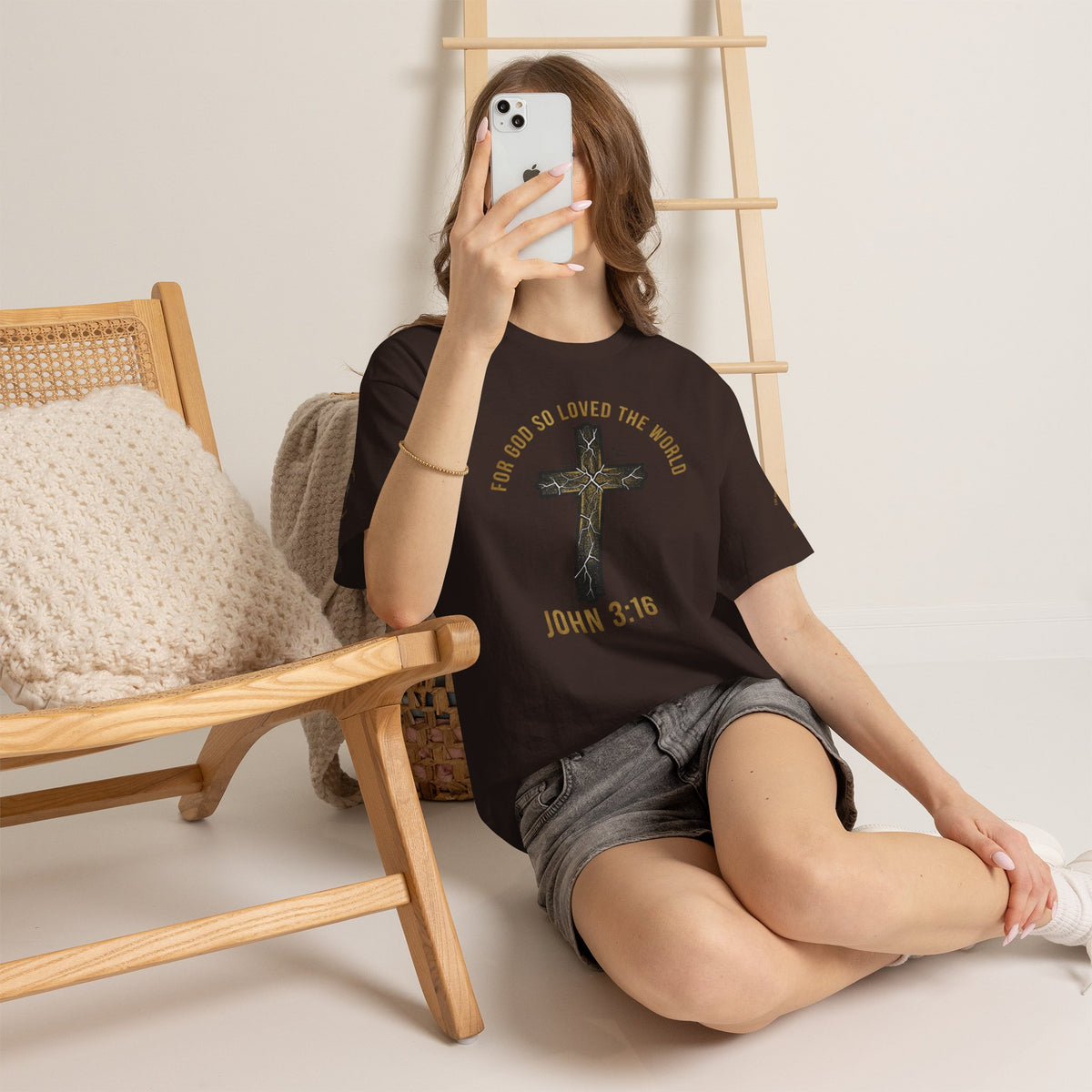 John 3:16 Cross T-Shirt — "For God So Loved the World" Christian Tee