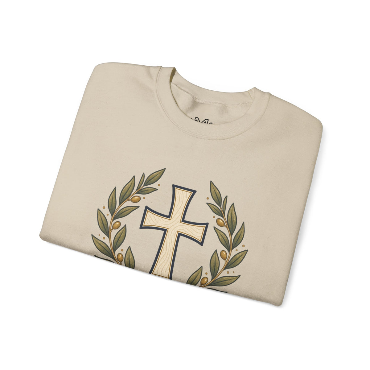 Crewneck Sweatshirt — "Be Still" Psalm 46:10 Christian Cross Design