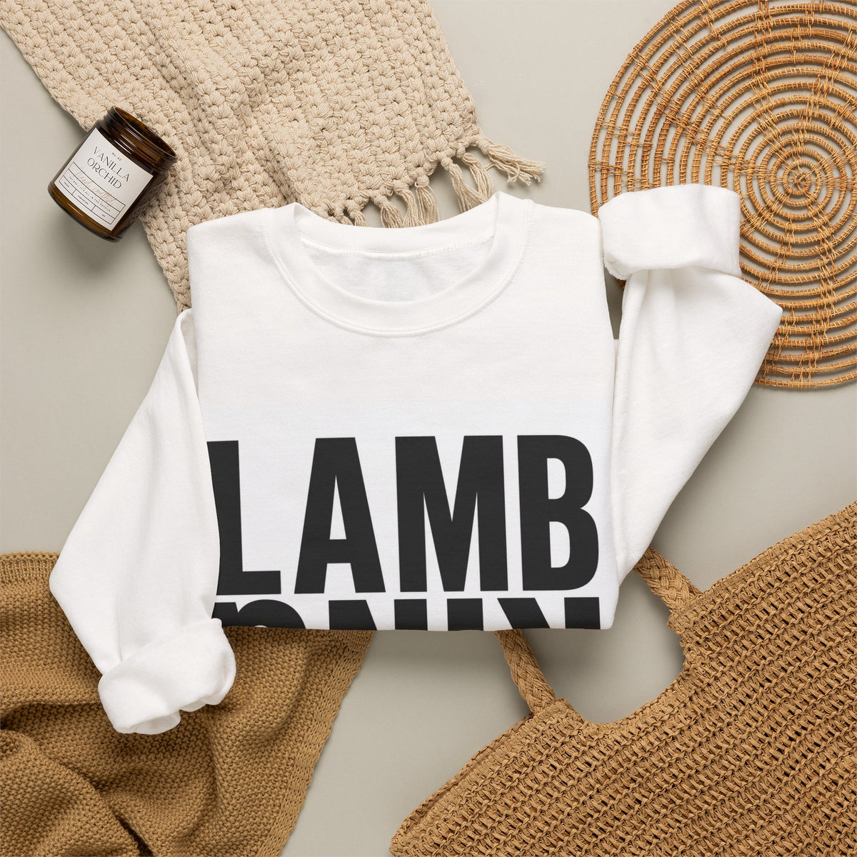 Lamb King Crewneck Sweatshirt — "The Lamb Is King" Christian Graphic Pullover