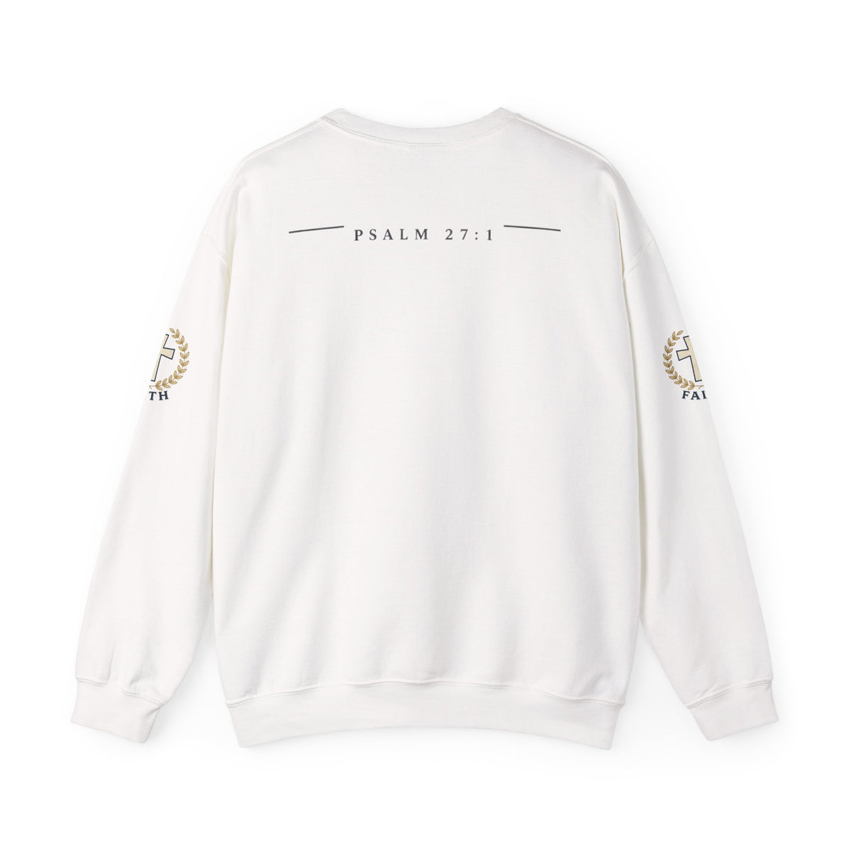 Faith Cross Crewneck Sweatshirt — Christian Psalm 27:1 Pullover