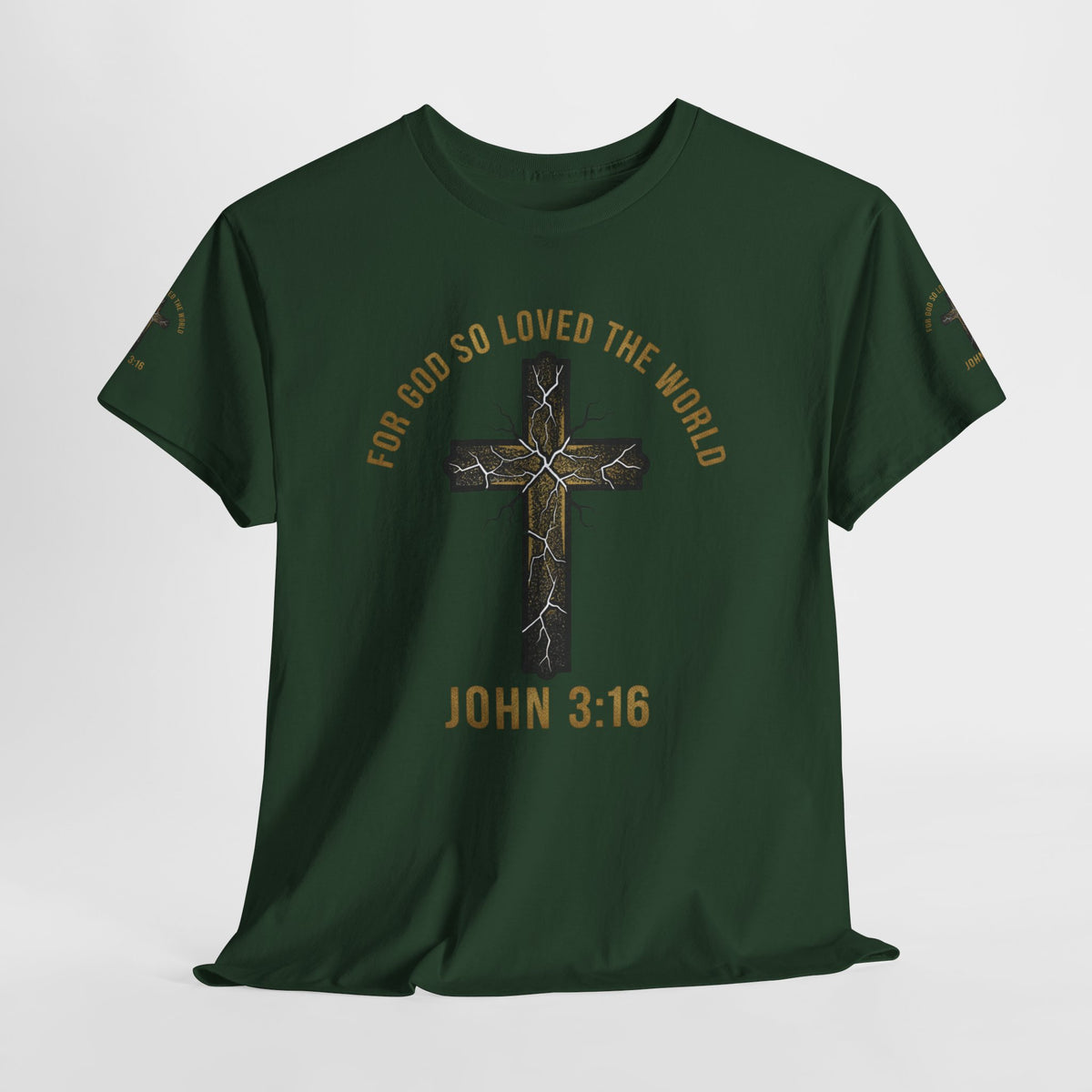 John 3:16 Cross T-Shirt — "For God So Loved the World" Christian Tee