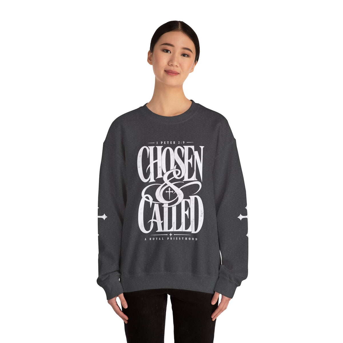 Chosen & Called Crewneck Sweatshirt — Christian Faith Apparel, 'A Royal Priesthood' Gospel Pullover