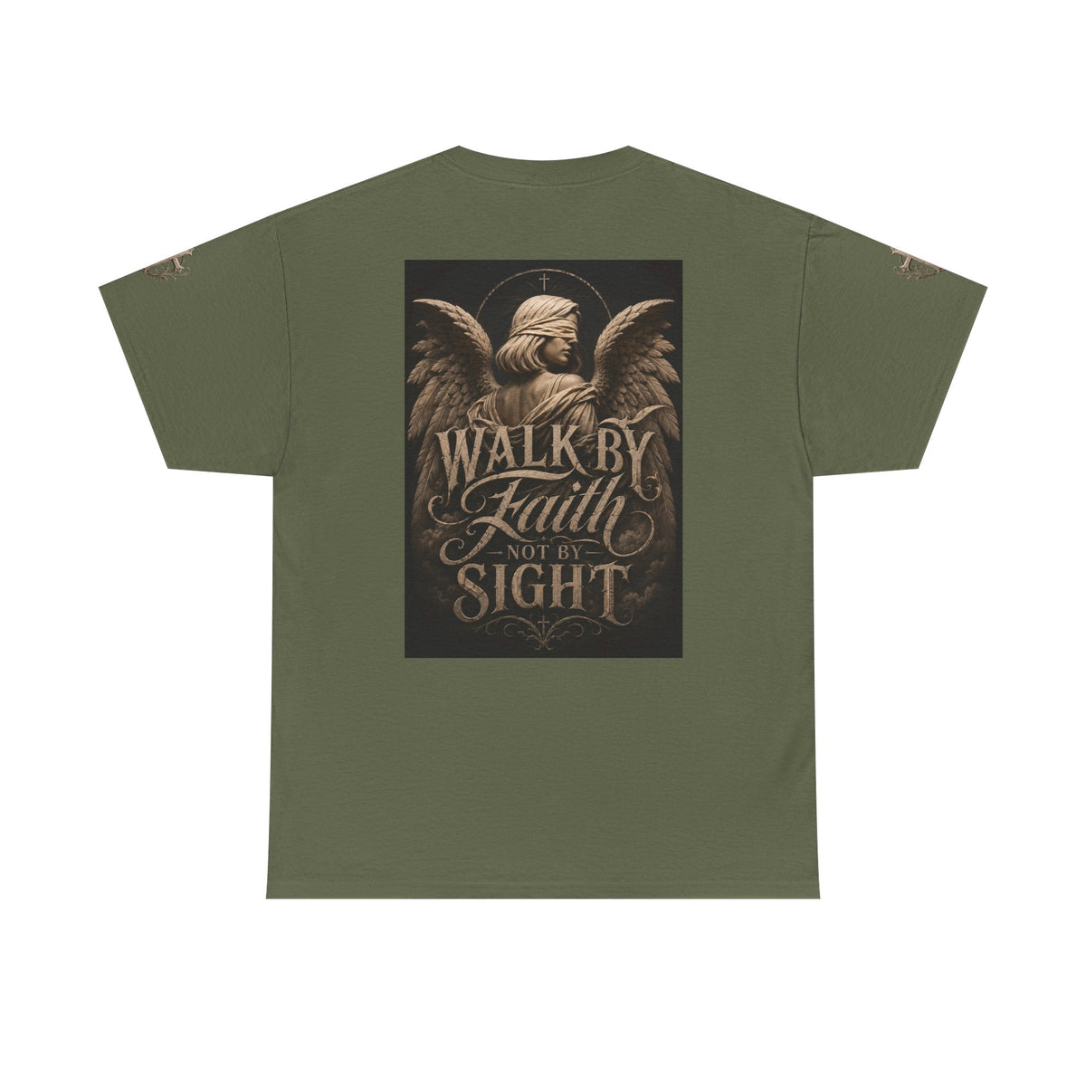 Angel Graphic Tee — "Walk by Faith, Not by Sight" Inspirational T‑Shirt