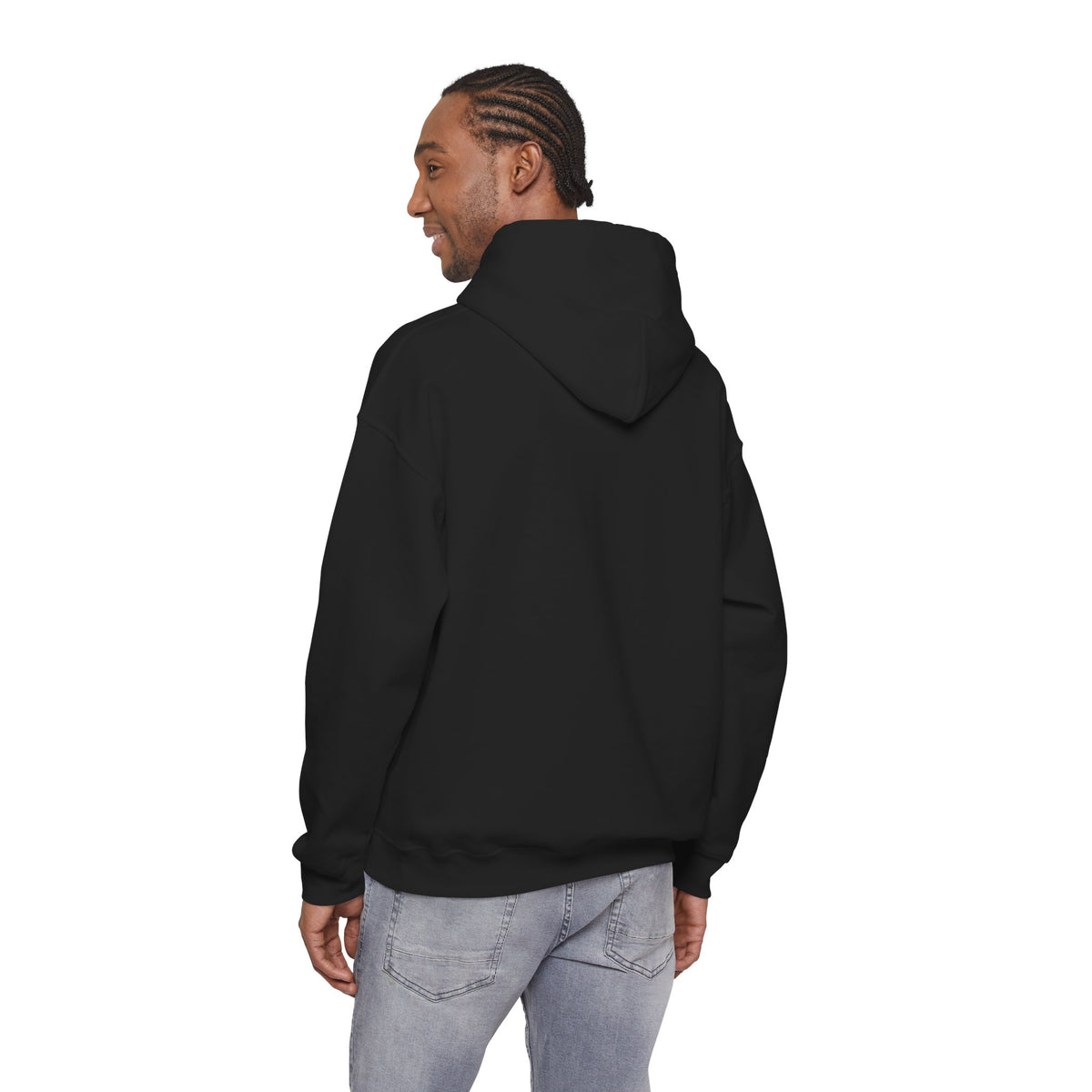 Christian Cross Hoodie - "He Renewed Me" Word Cloud Faith Sweatshirt