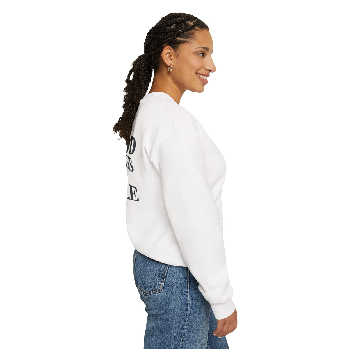 Christian Crewneck Sweatshirt — “With God All Things Are Possible” Inspirational Pullover