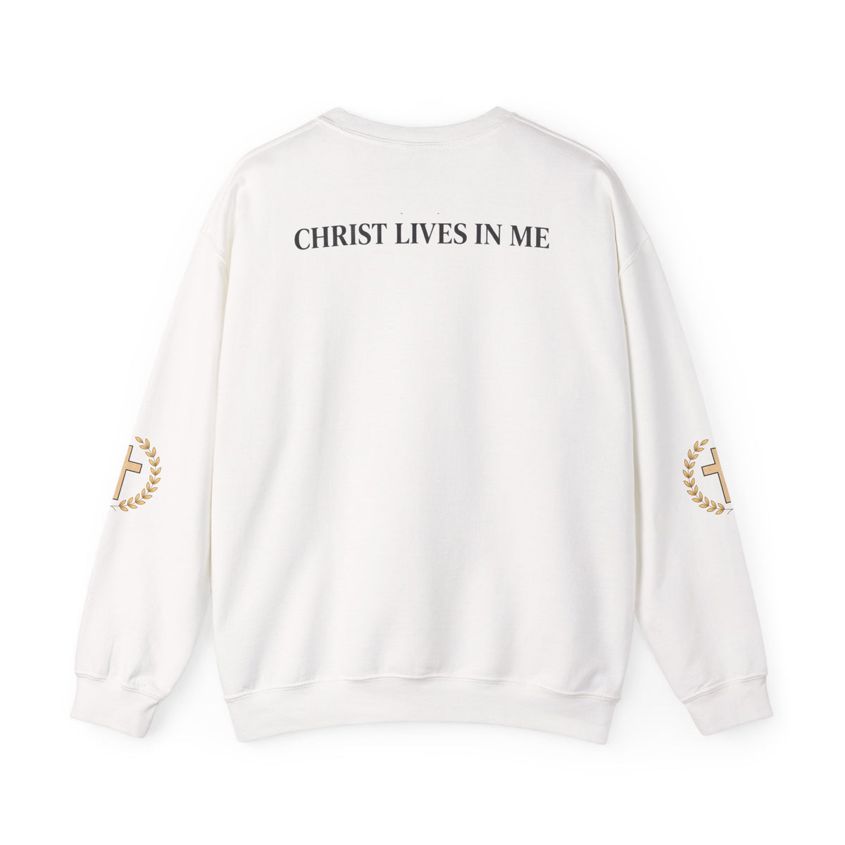 Christian Cross Crewneck Sweatshirt – "Christ Lives in Me" Religious Pullover
