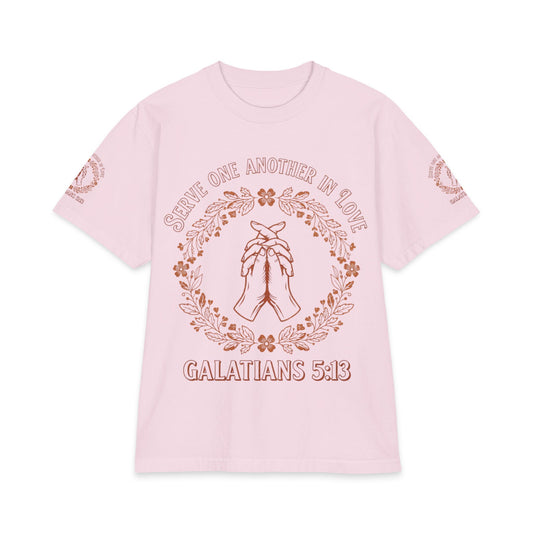 Galatians 5:13 Prayer Hands T-Shirt — Serve One Another in Love Christian Tee