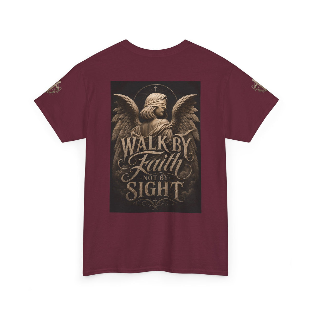 Angel Graphic Tee — "Walk by Faith, Not by Sight" Inspirational T‑Shirt