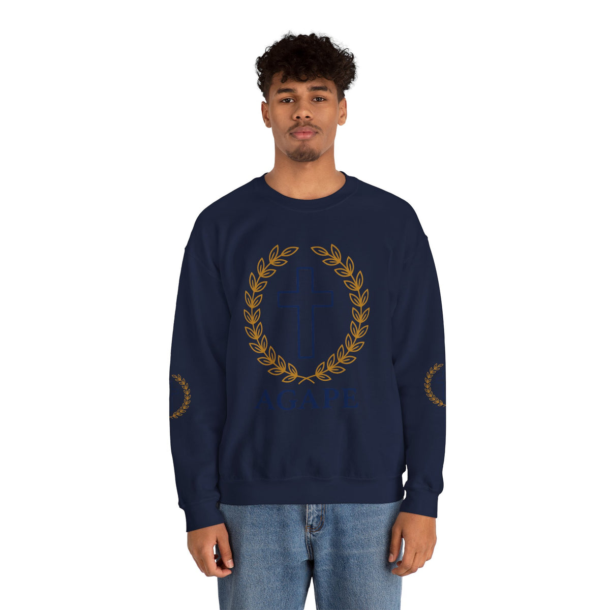 Agape Cross Crewneck Sweatshirt — Christian Faith Pullover