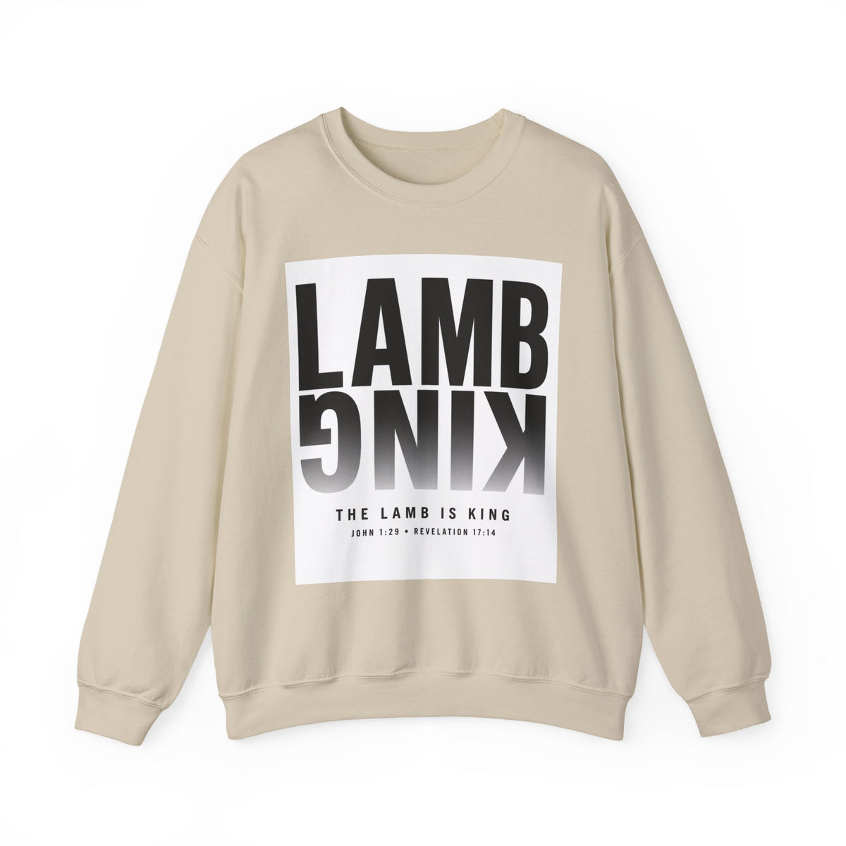 Lamb King Crewneck Sweatshirt — "The Lamb Is King" Christian Graphic Pullover