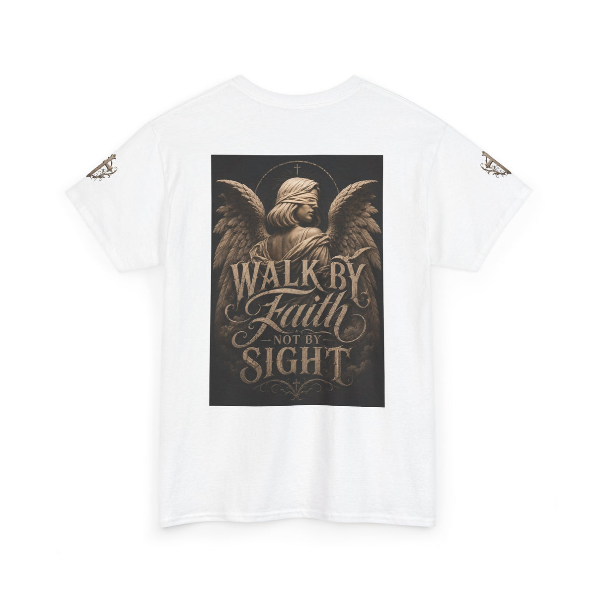 Angel Graphic Tee — "Walk by Faith, Not by Sight" Inspirational T‑Shirt