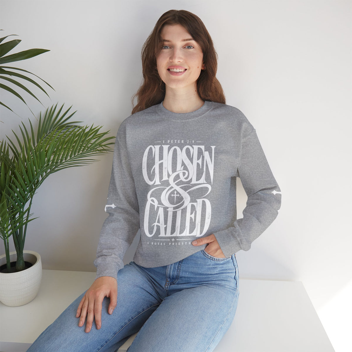 Chosen & Called Crewneck Sweatshirt — Christian Faith Apparel, 'A Royal Priesthood' Gospel Pullover