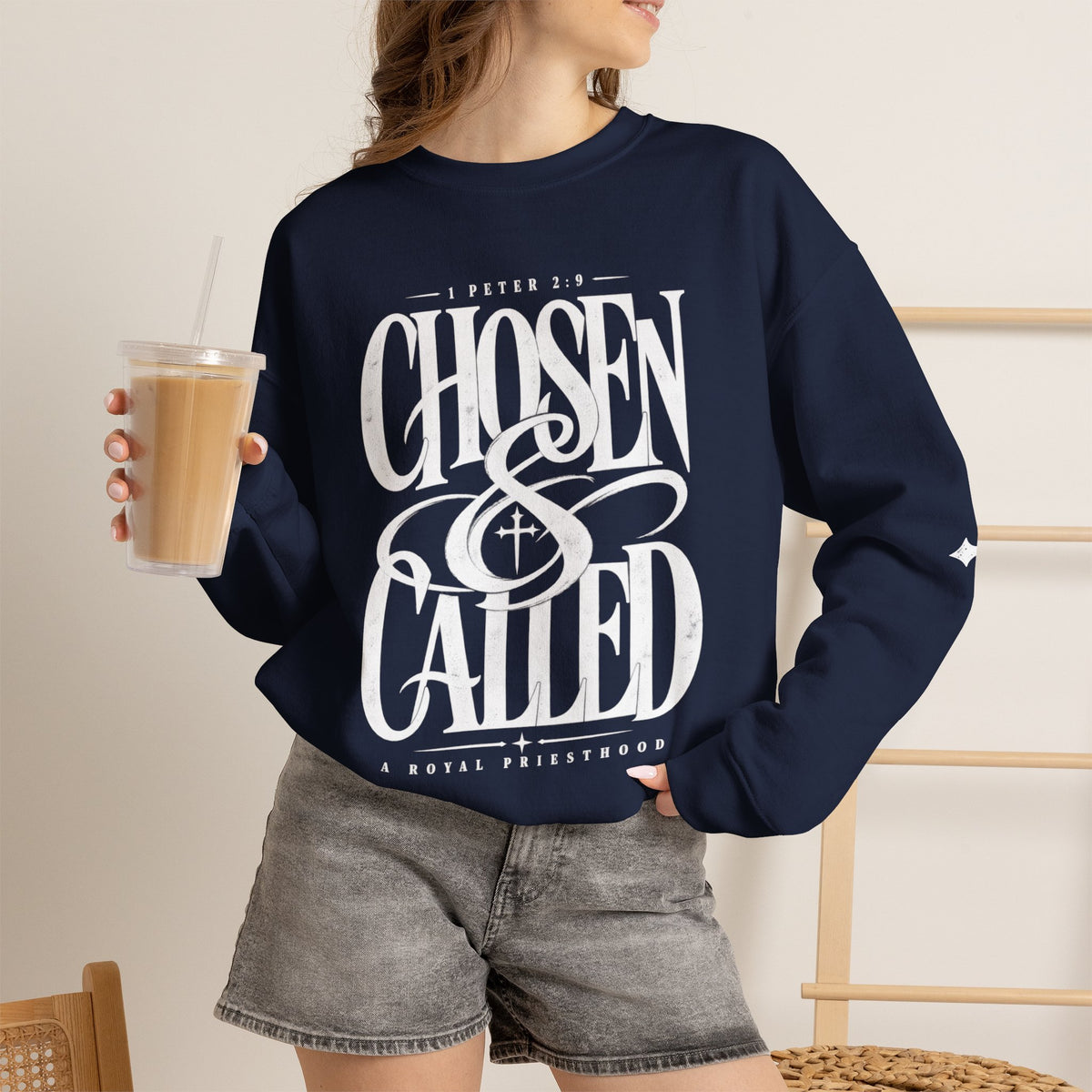 Chosen & Called Crewneck Sweatshirt — Christian Faith Apparel, 'A Royal Priesthood' Gospel Pullover