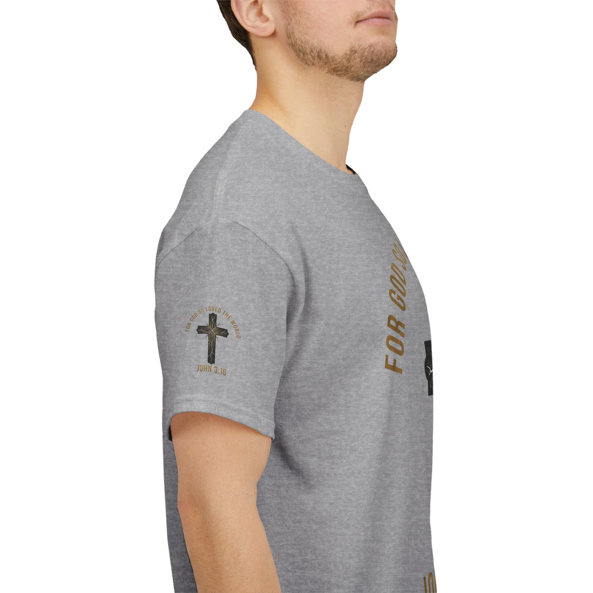 John 3:16 Cross T-Shirt — "For God So Loved the World" Christian Tee