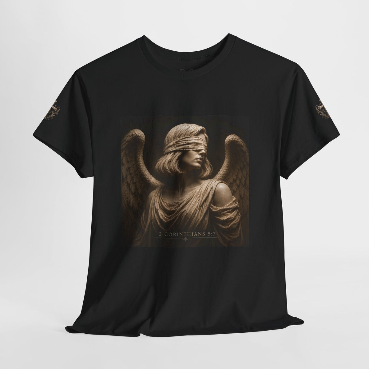 Angel Graphic Tee — "Walk by Faith, Not by Sight" Inspirational T‑Shirt