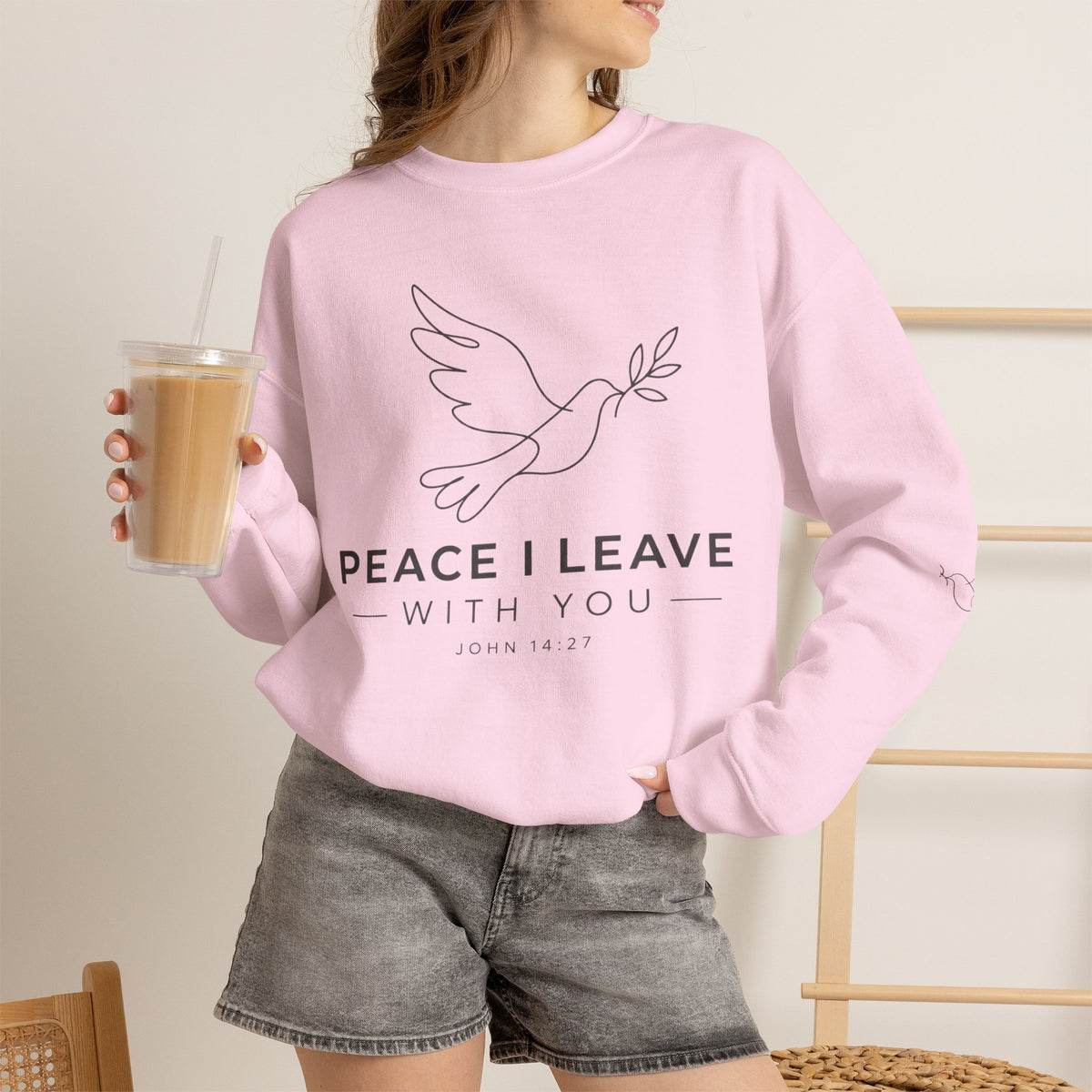 Peace I Leave Crewneck Sweatshirt — Dove & John 14:27 Inspirational Sweatshirt