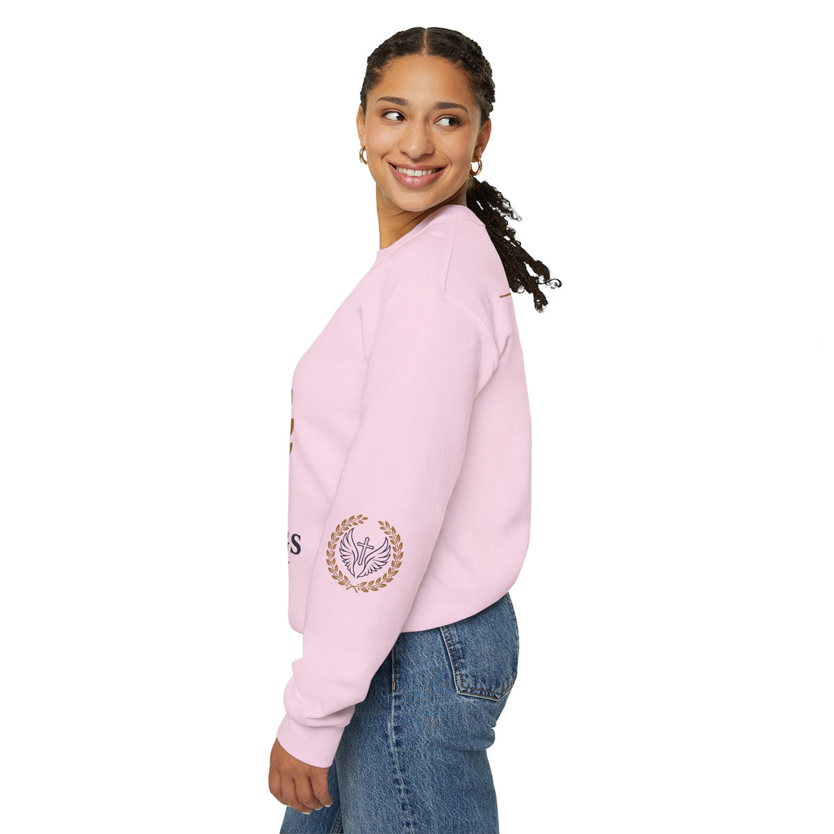 Religious Crewneck Sweatshirt – “Under His Wings” Psalm 91:4 Christian Pullover