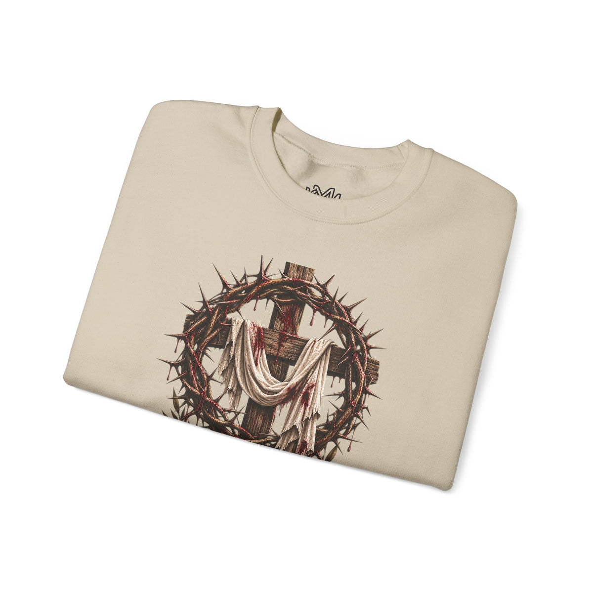 Redeemed Cross Sweatshirt — Christian Faith Crewneck (crown of thorns design)