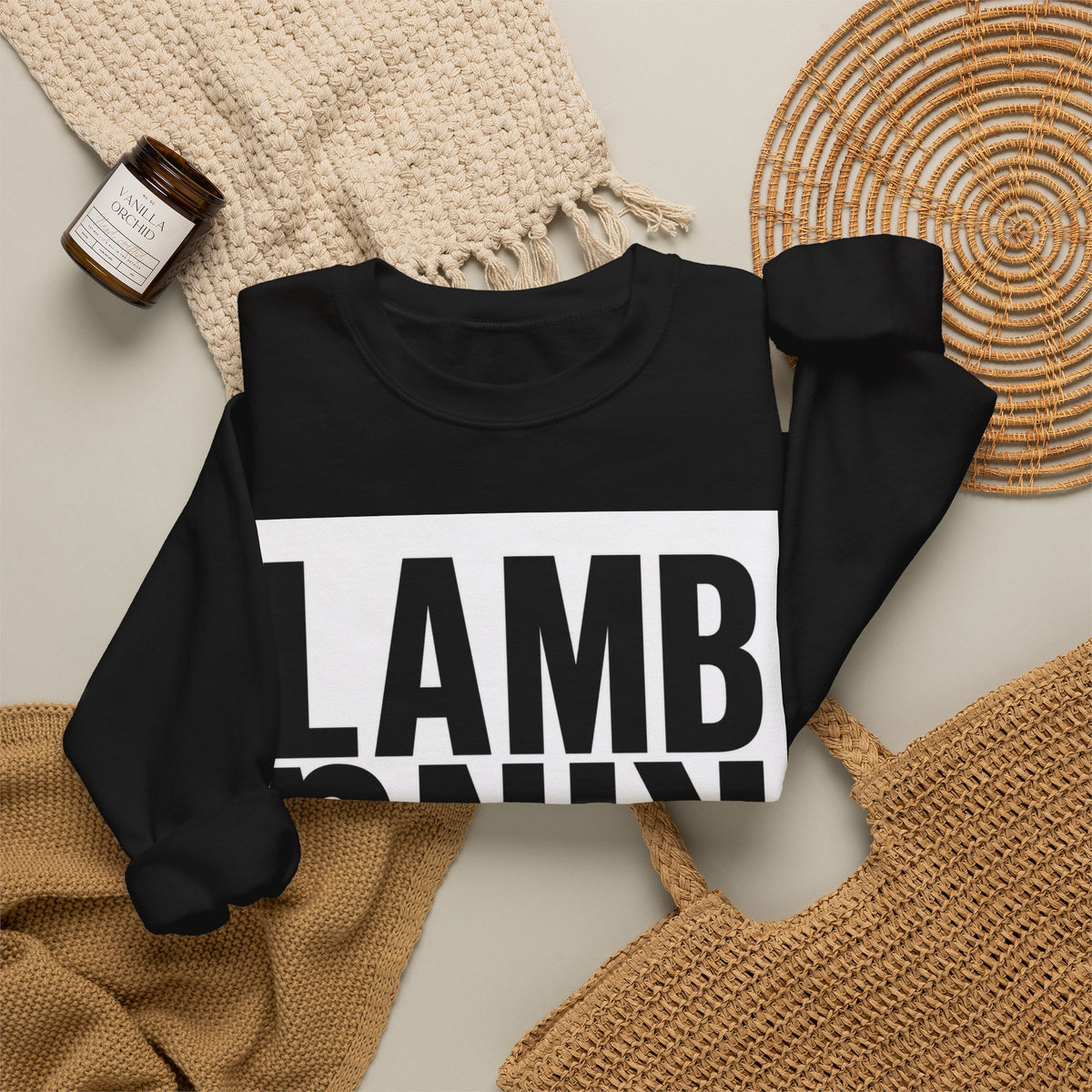 Lamb King Crewneck Sweatshirt — "The Lamb Is King" Christian Graphic Pullover