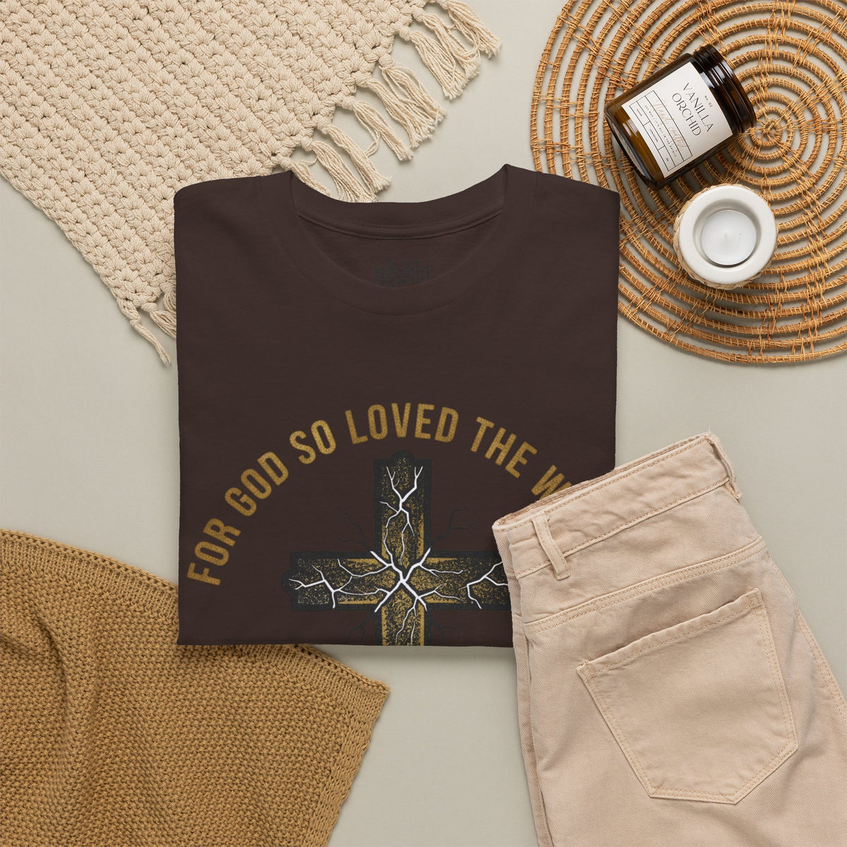 John 3:16 Cross T-Shirt — "For God So Loved the World" Christian Tee