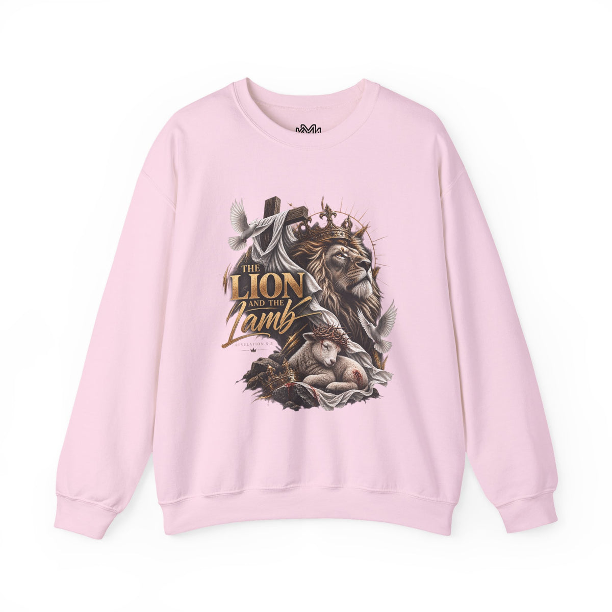 Lion and Lamb Crewneck Sweatshirt — "The Lion and the Lamb" Christian Graphic Pullover
