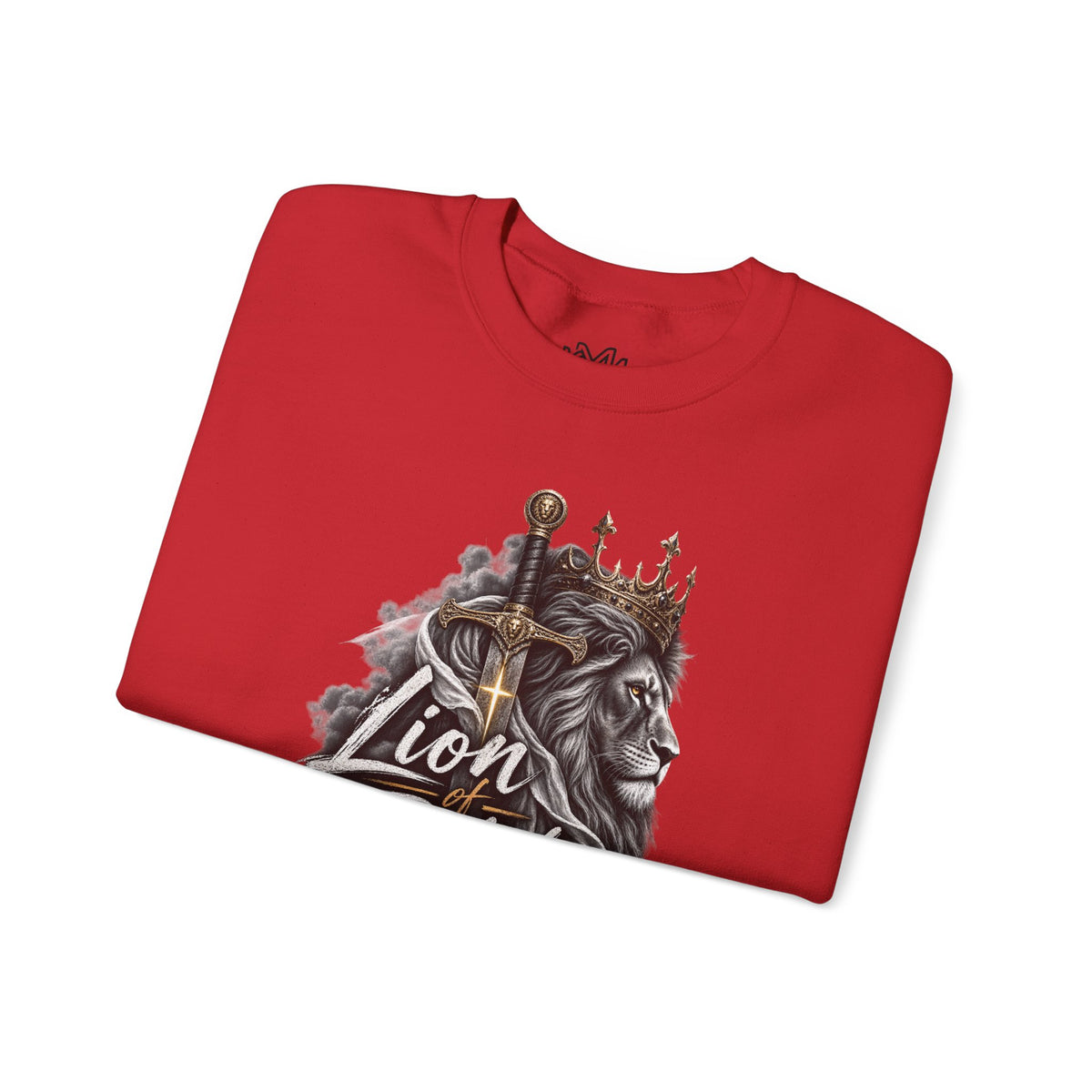Lion of Judah Sweatshirt — Christian Lion Crewneck with Crown & Ichthys Back