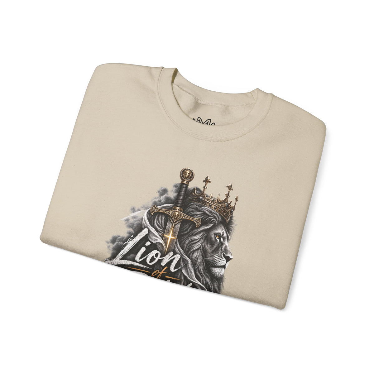 Lion of Judah Sweatshirt — Christian Lion Crewneck with Crown & Ichthys Back