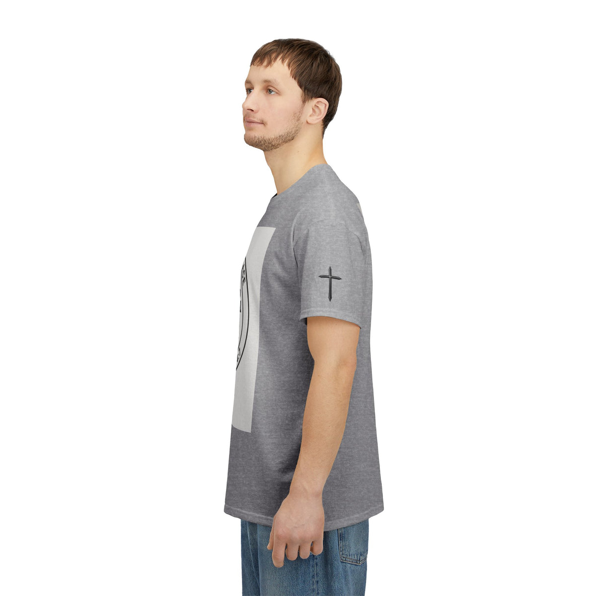Christian Son & Heir T-Shirt — 'Adopted by Grace' Faith Tee with Jesus Prayer Design
