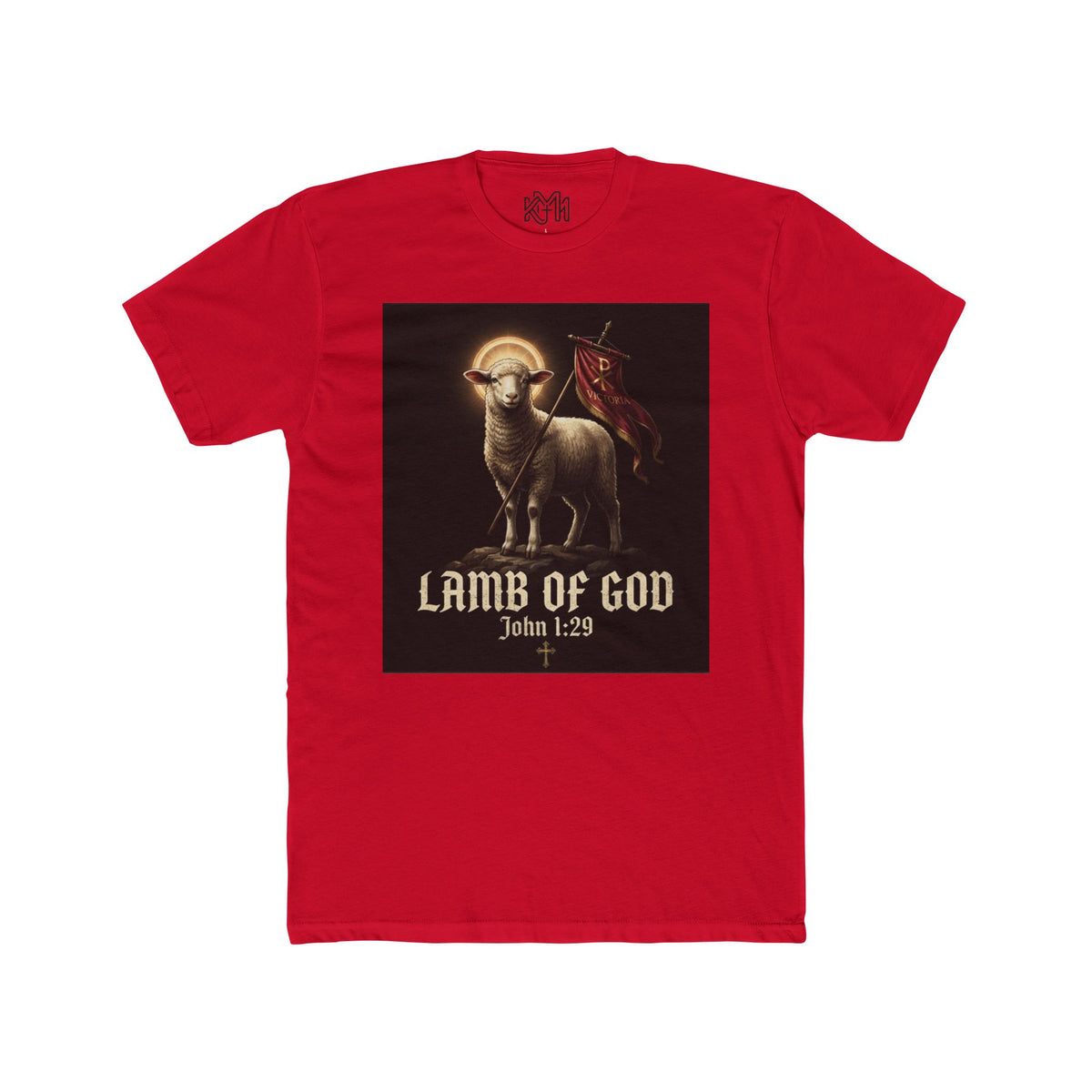 Lamb of God Tee — 'John 1:29' Religious Christian T-Shirt with INRI Cross Back