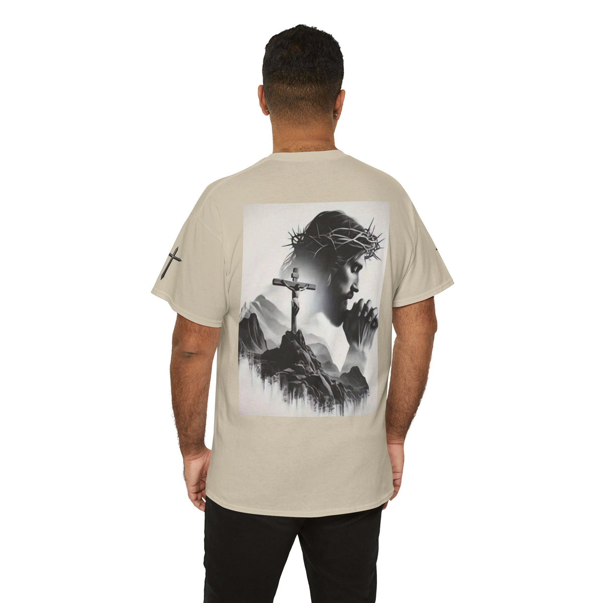 Christian Son & Heir T-Shirt — 'Adopted by Grace' Faith Tee with Jesus Prayer Design