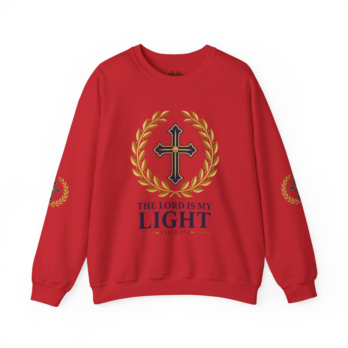 Psalm 27 Crewneck Sweatshirt — "The Lord Is My Light" Christian Cross Pullover